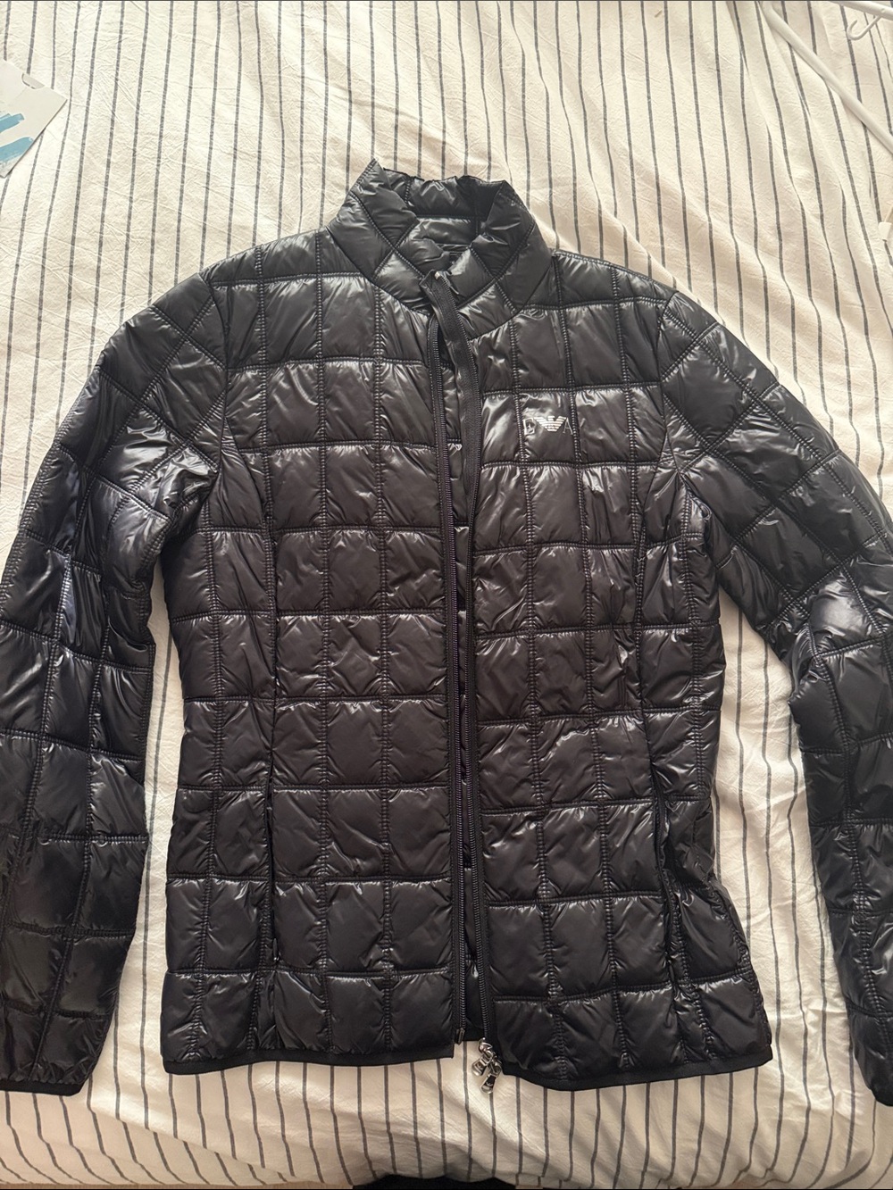 Emporio Armani Black Quilted Lightweight Puffer Jacket